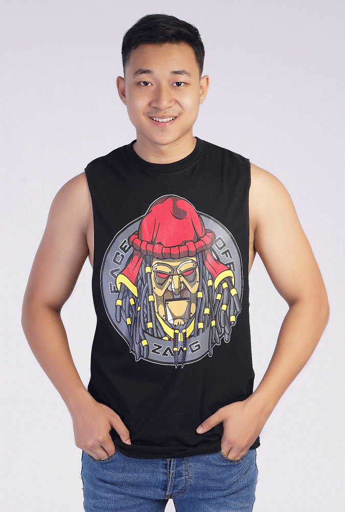 Zaw Gyi Design Printed tank top (Black)